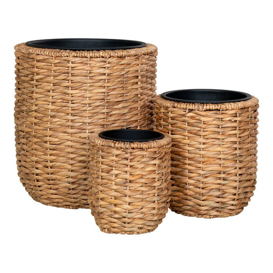 Hanoi Planter - Plantenbak, waterhyacint, rond, naturel, set van 3