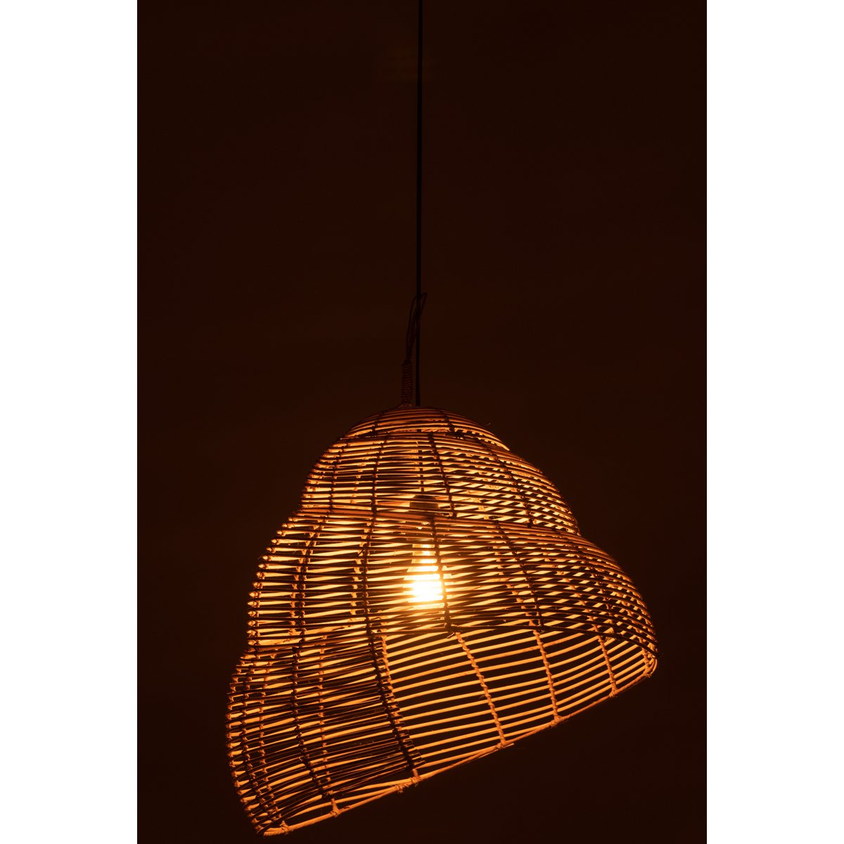 J-Line Hangende lamp Slak - bamboe - naturel