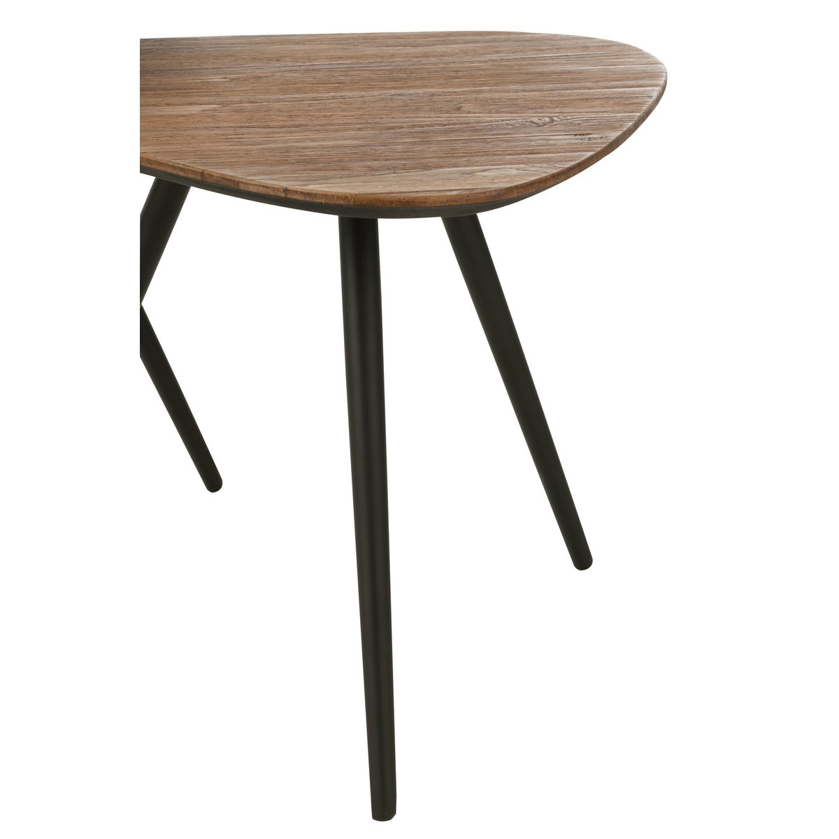 J-Line tafel Driehoek - hout/glas - naturel - 2 stuks