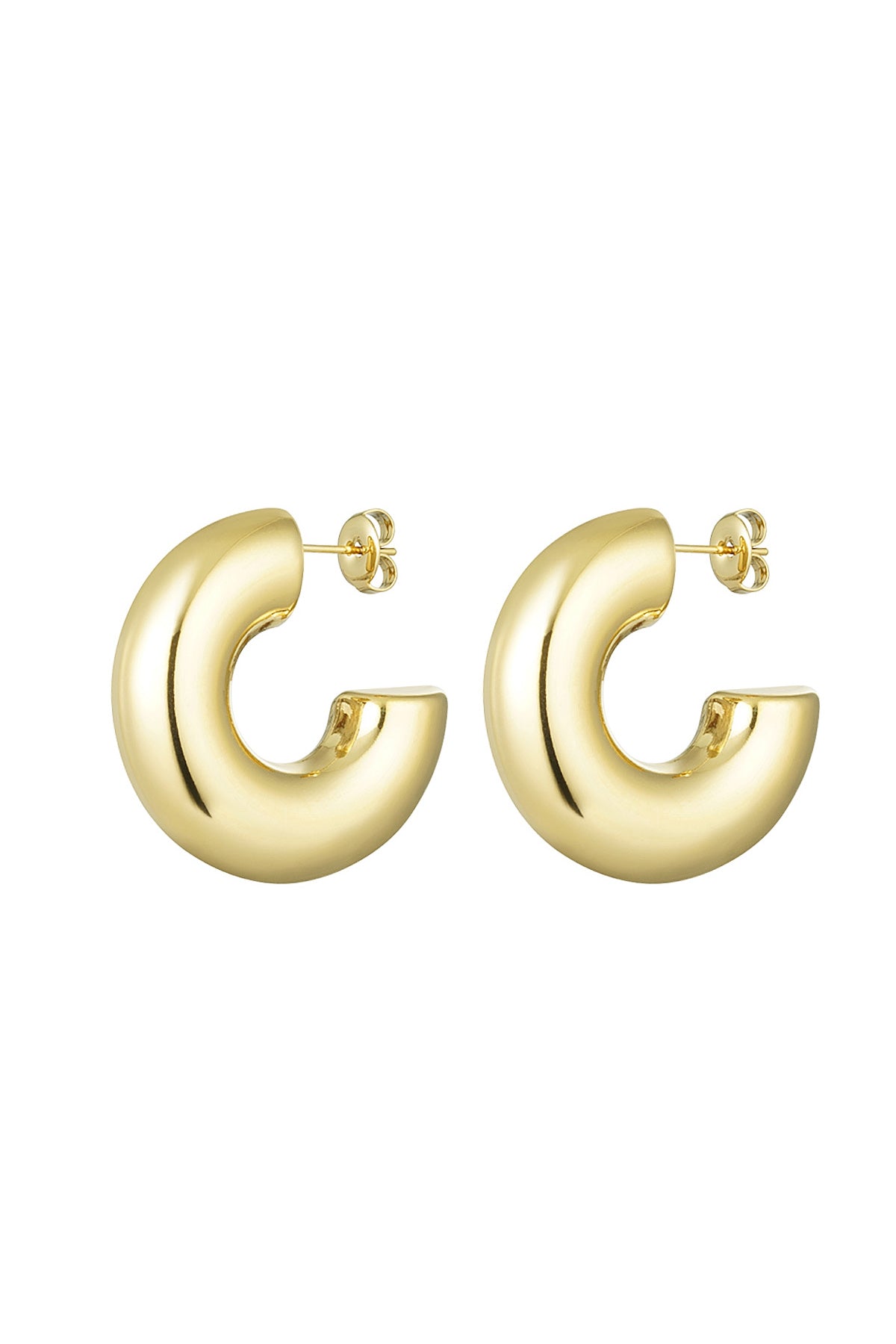 Oorstekers halve ronde basic groot Goud kleur Stainless Steel