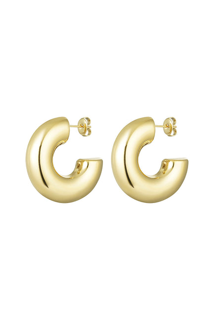 Oorstekers halve ronde basic groot Goud kleur Stainless Steel