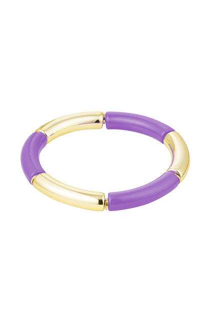 Tube bracelet purple gold colored
