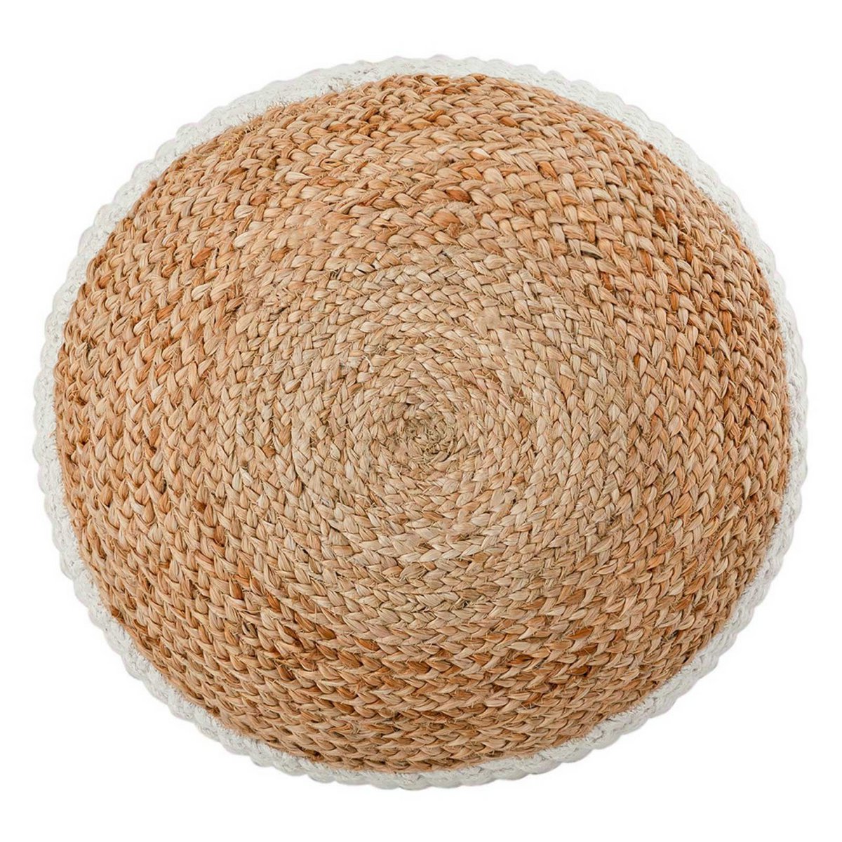 Poef jute kruk rond 50x50 cm decoratieve kruk jute naturel poef vloerkussen voetenbank