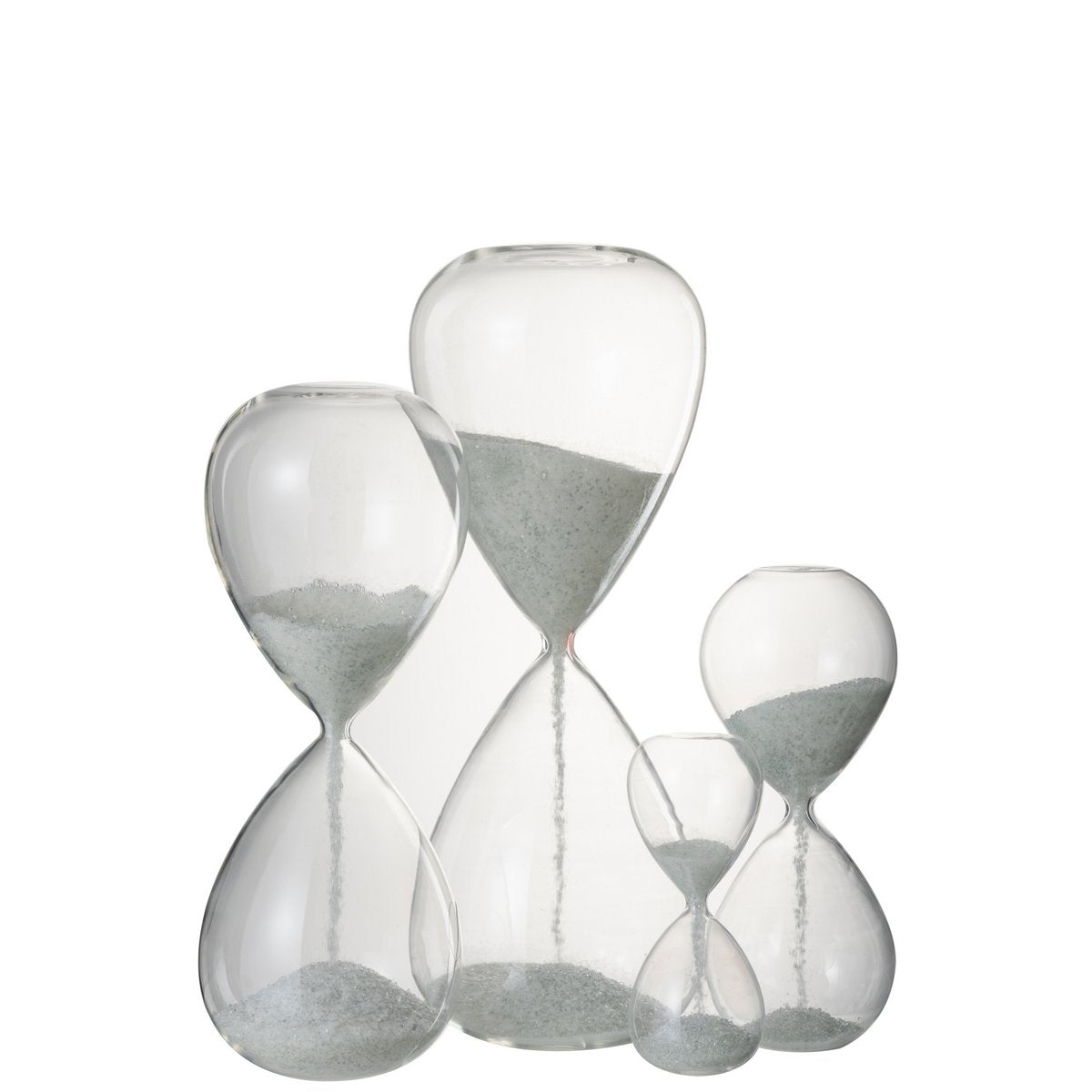 J-Line zandloper Parels - glas - wit - extra large