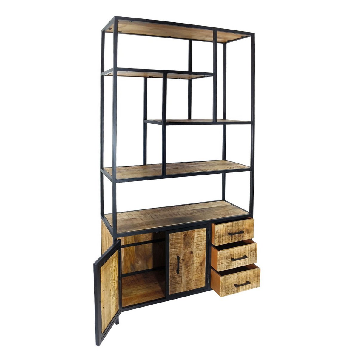 Staande plank boekenkast plank 98x190x36cm Liverpool metalen frame