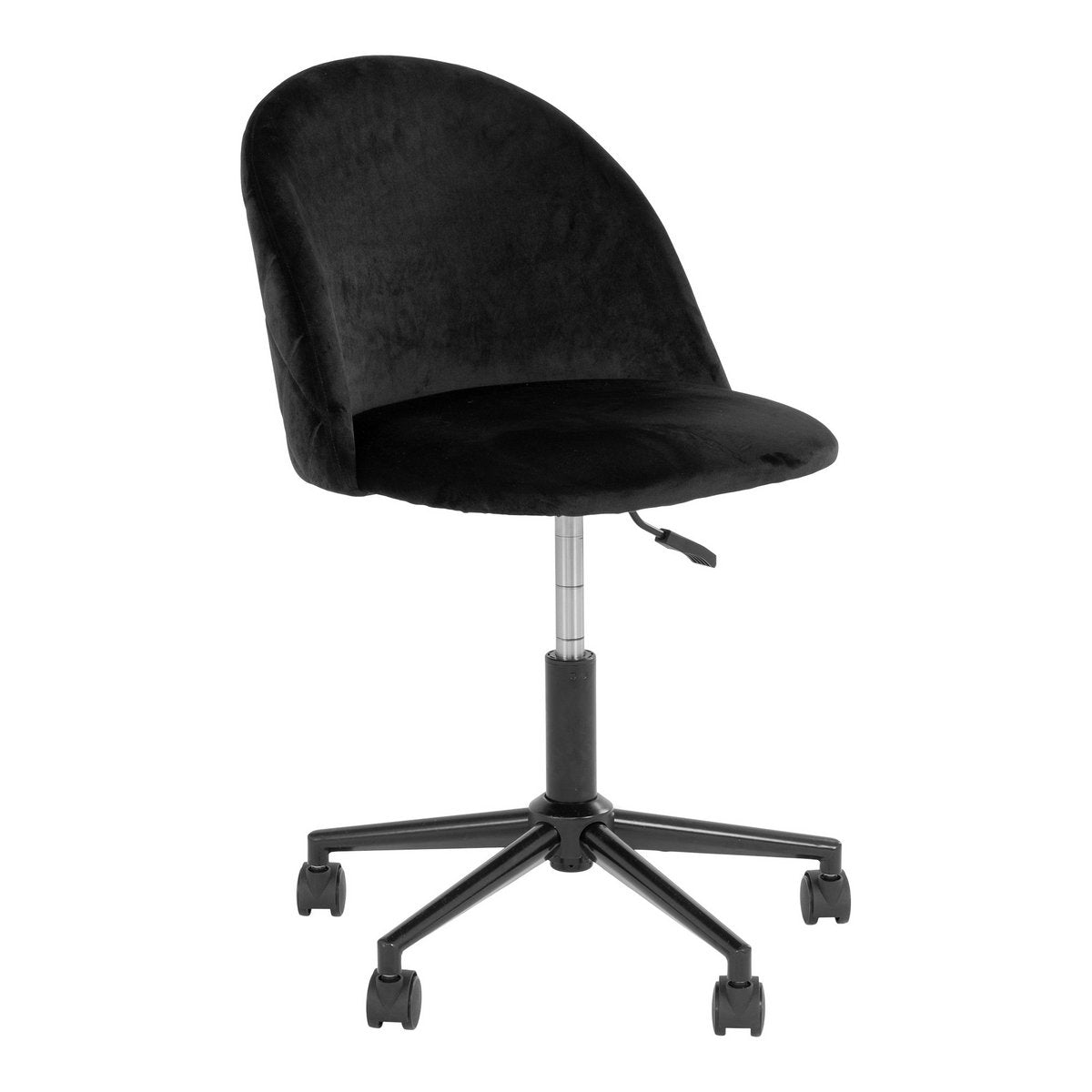 Geneve Office Chair - Bureaustoel in fluweel, zwart met zwarte poten, HN1207