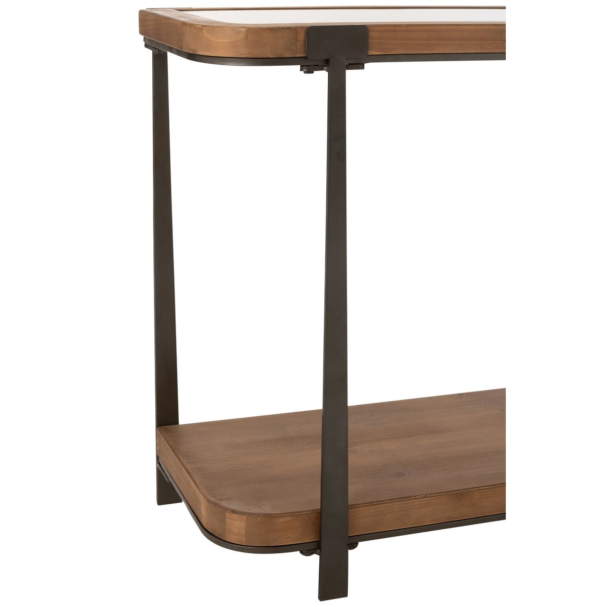 J-Line Console Spar Hout/Glas Naturel/Zwart