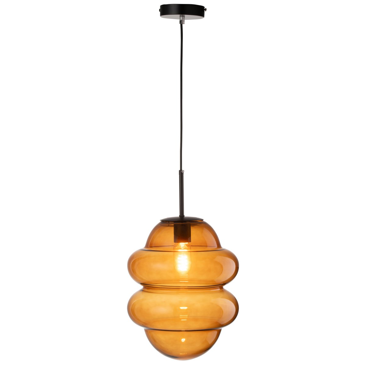 J-Line Hanglamp Honinglepel Glas Bruin