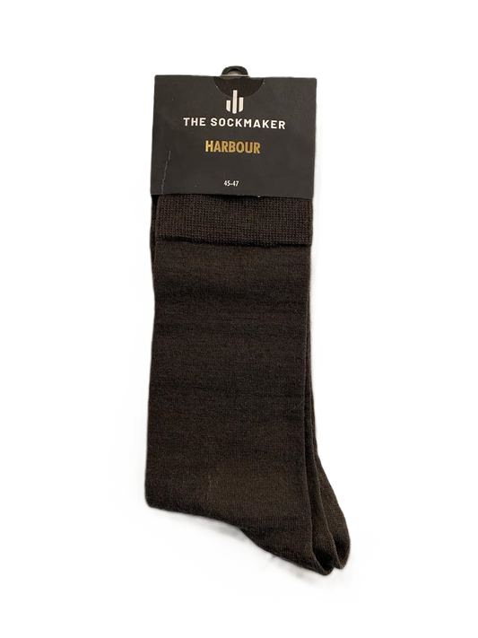 The Sockmaker Harbour Herensok Merinowol Effen Chocolade Bruin 1 paar