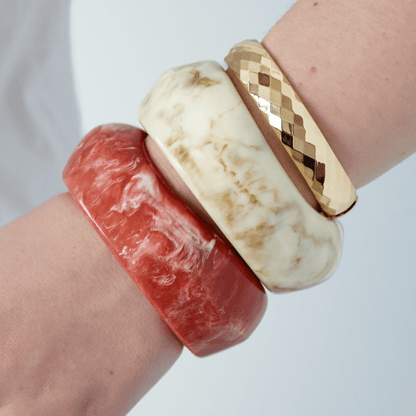 Damesarmband acryl gevlamd extra breed Diverse kleuren