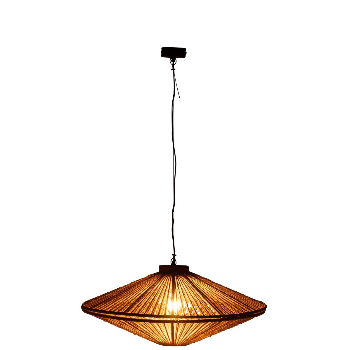 J-Line Hanglamp Ovni Ijzer/Jute Naturel Medium