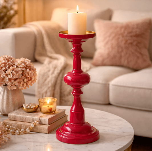 Pip Studio Kandelaar Medium Metaal Roze 34cm