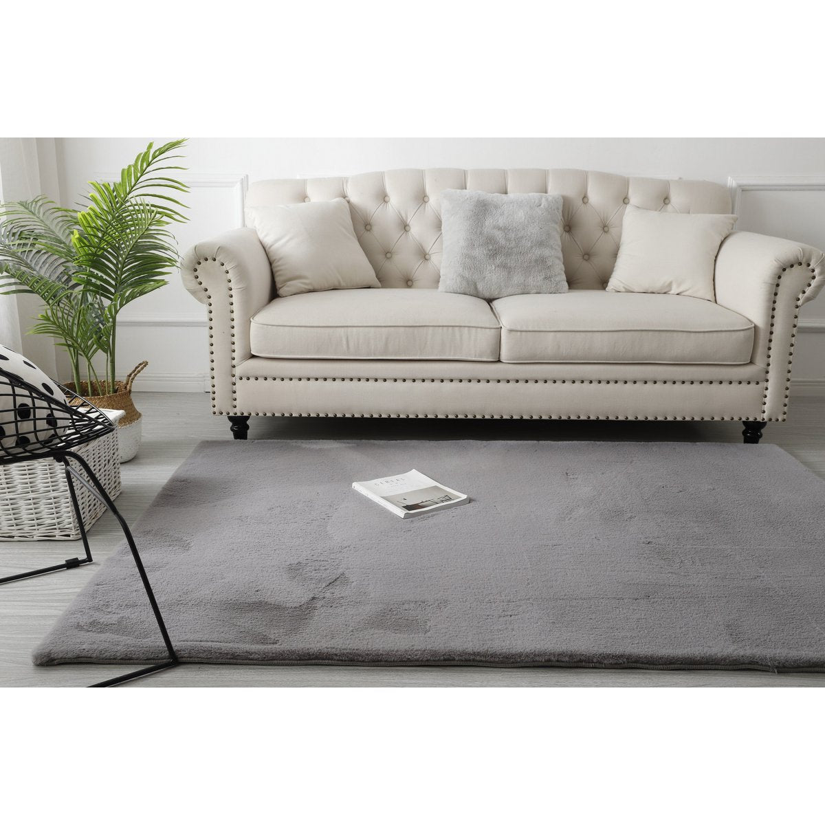 Fluffy Vloerkleed Dark Grey 200x290CM