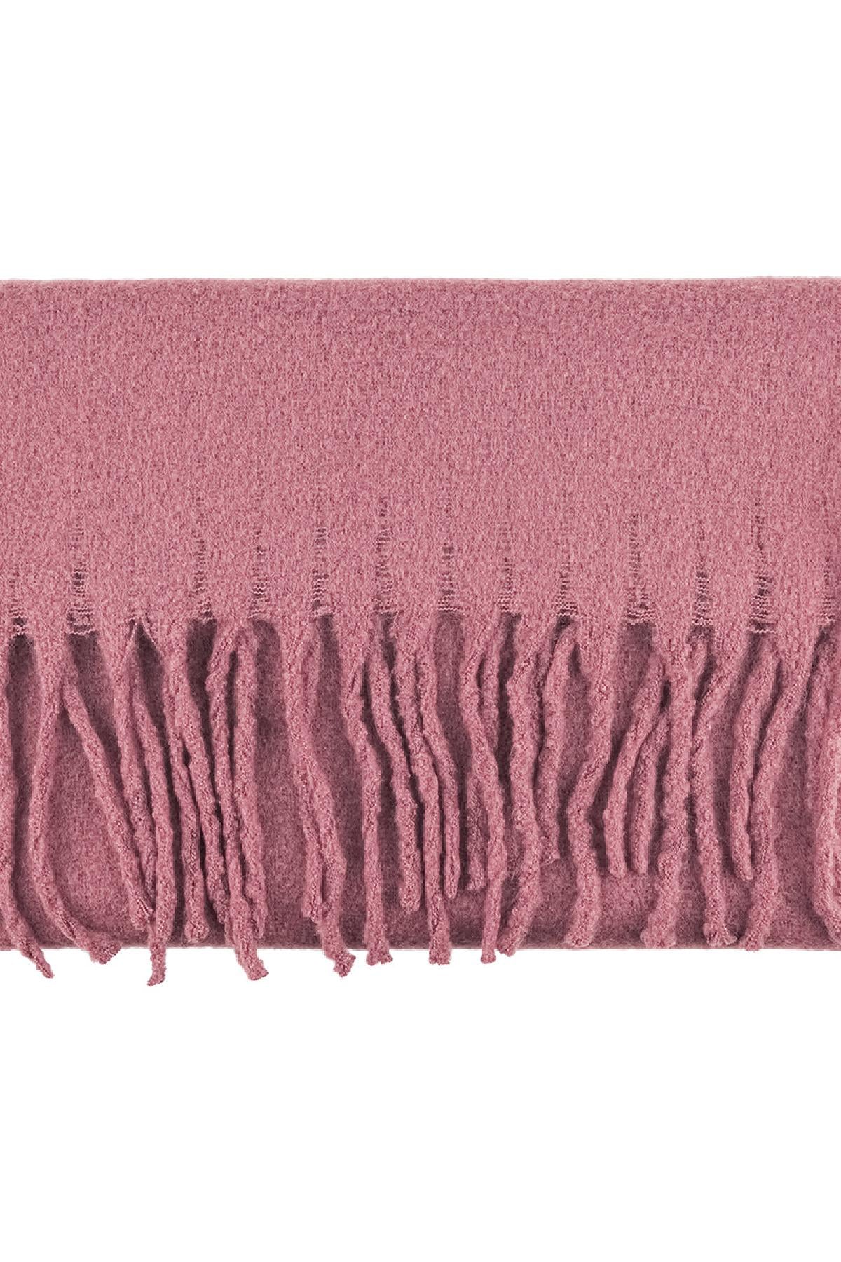 Wintersjaal effen kleur roze detail