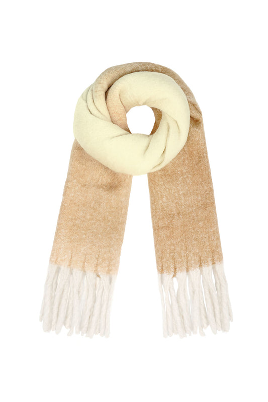 Kleurrijke Wintersjaal geruit beige