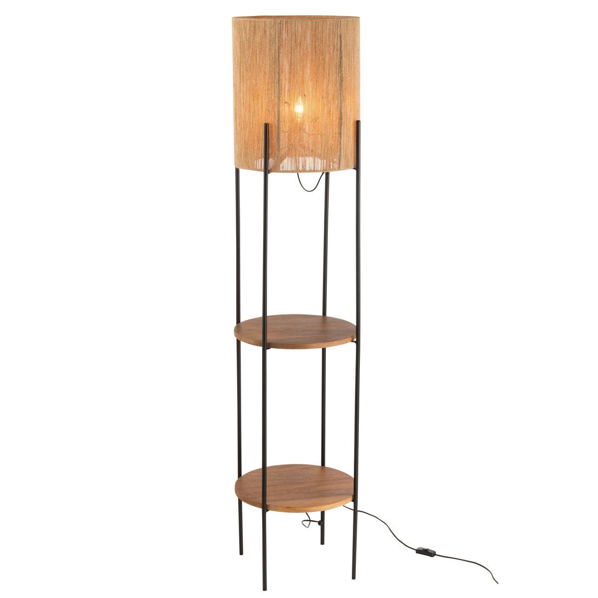 J-Line Lamp Ijzer/Mango Nat/Zwart