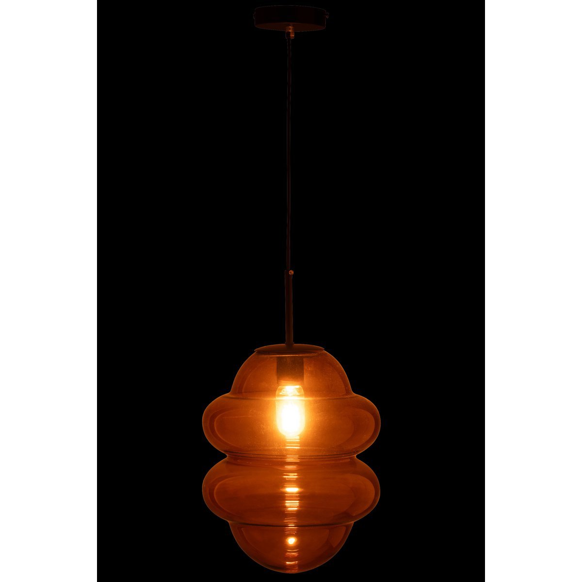 J-Line Hanglamp Honinglepel Glas Bruin