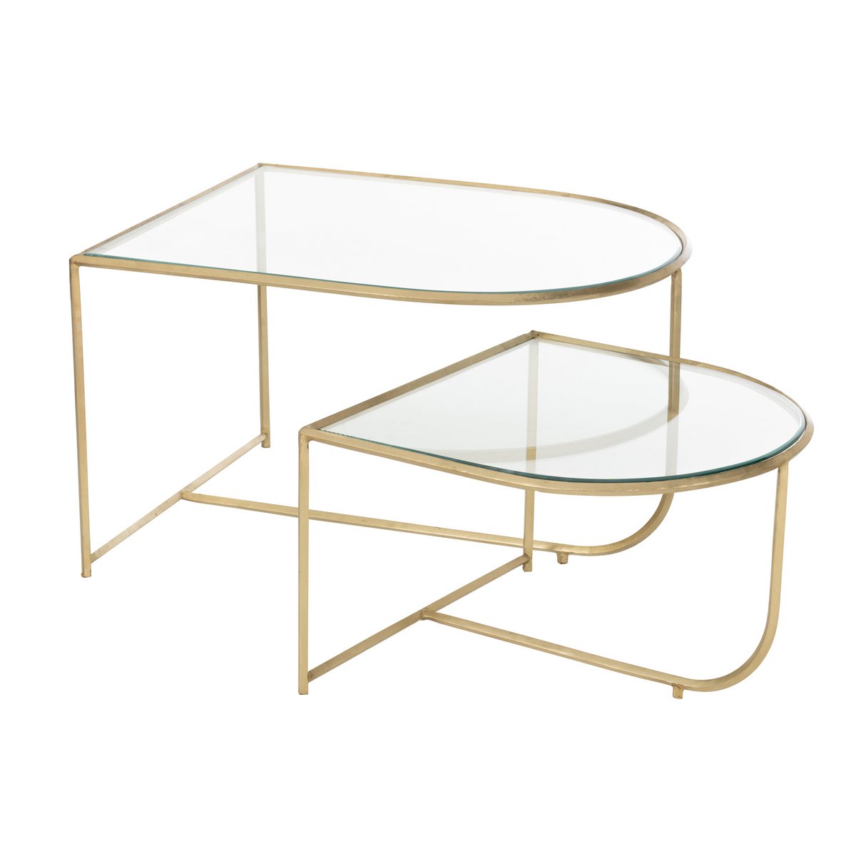 J-Line Set Van 2 Tafels Porte Metaal/Glas Goud