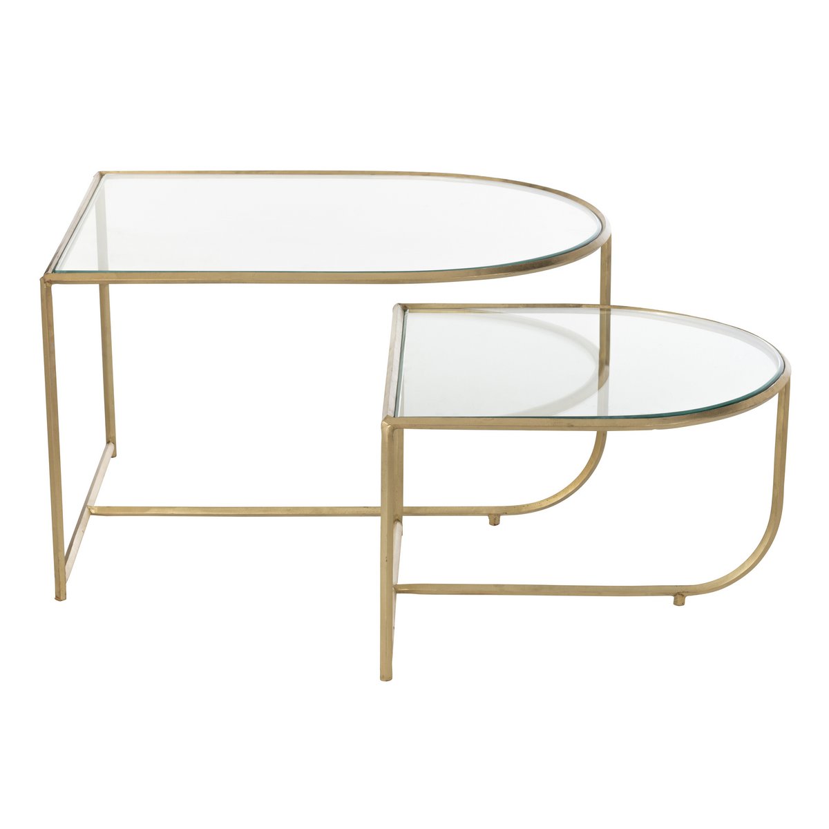 J-Line Set Van 2 Tafels Porte Metaal/Glas Goud