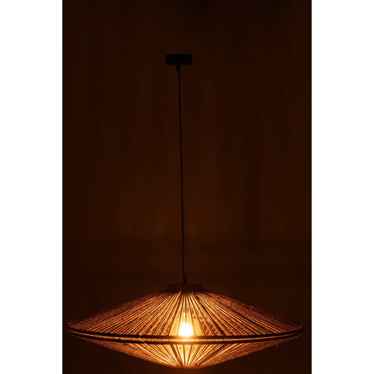 J-Line Hanglamp Ovni Ijzer/Jute Naturel Large