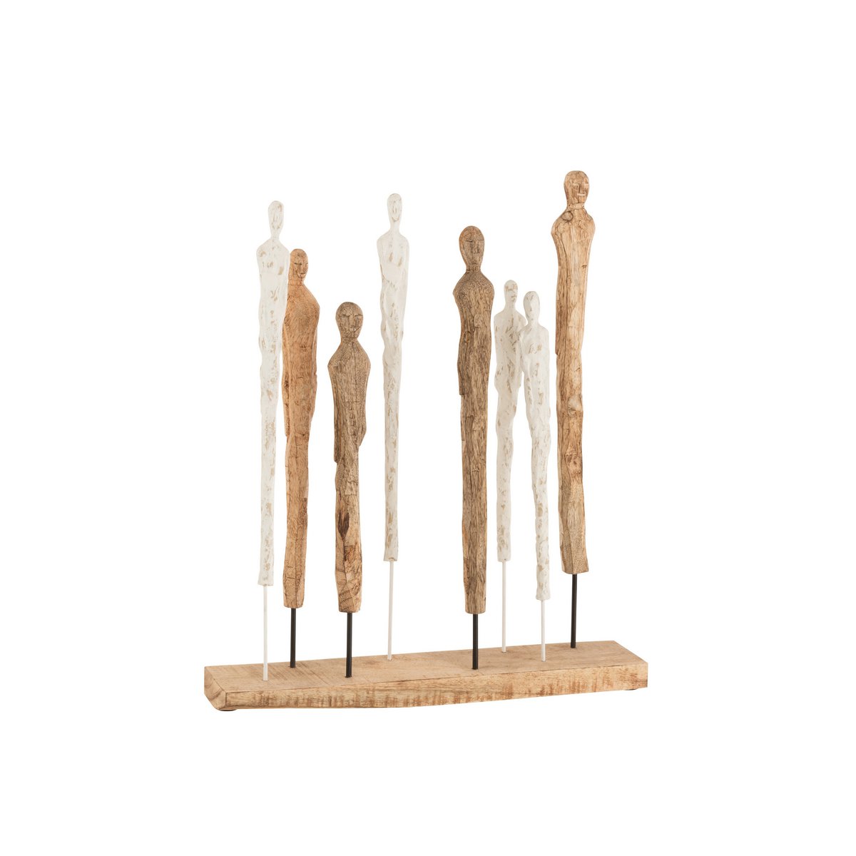 J-Line Figuren 8 Dun Mango Hout/Aluminium Wit/Naturel