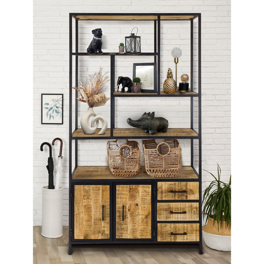 Staande plank boekenkast plank 98x190x36cm Liverpool metalen frame