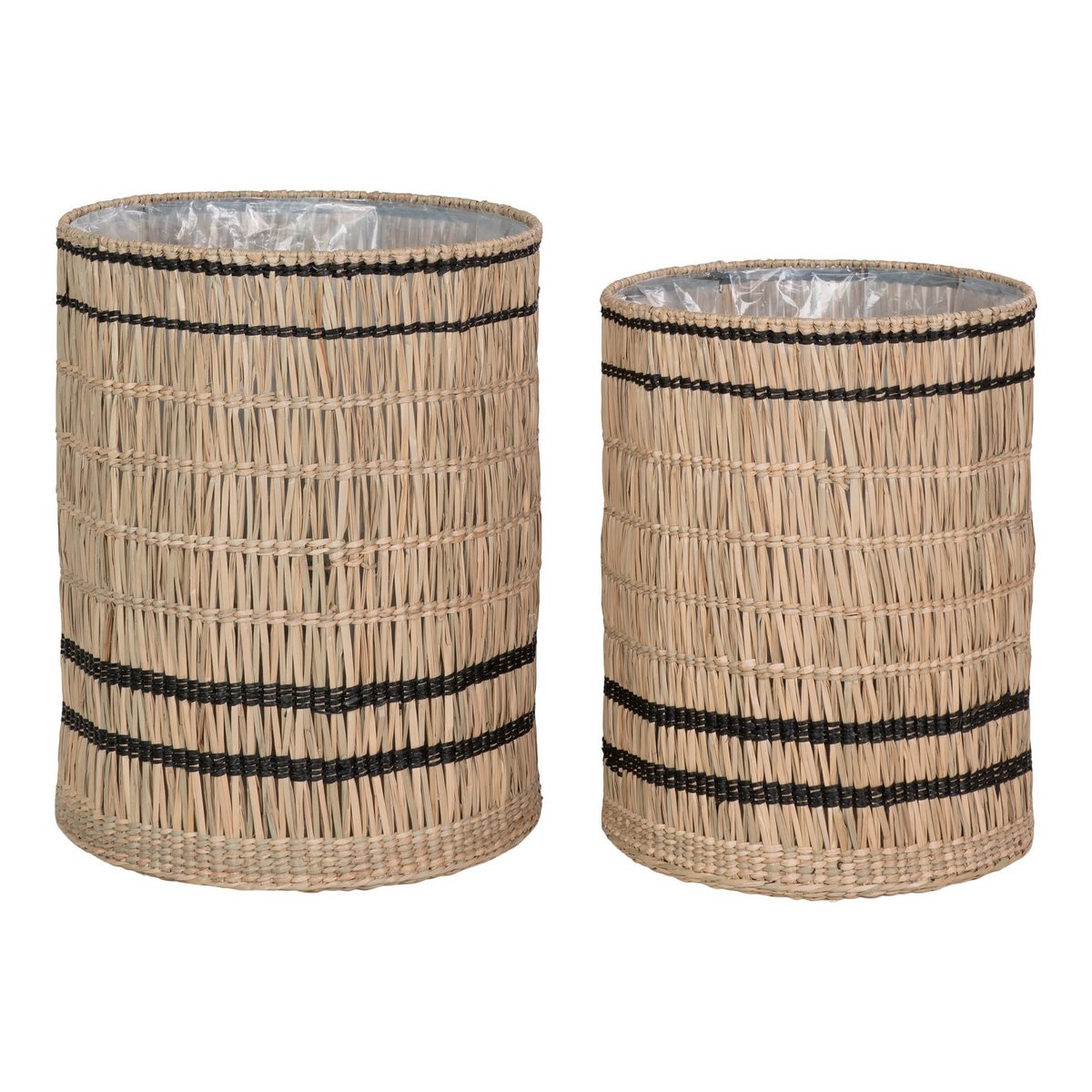 Vinh Planter - Plantenbak, zeegras, rond, naturel, set van 2