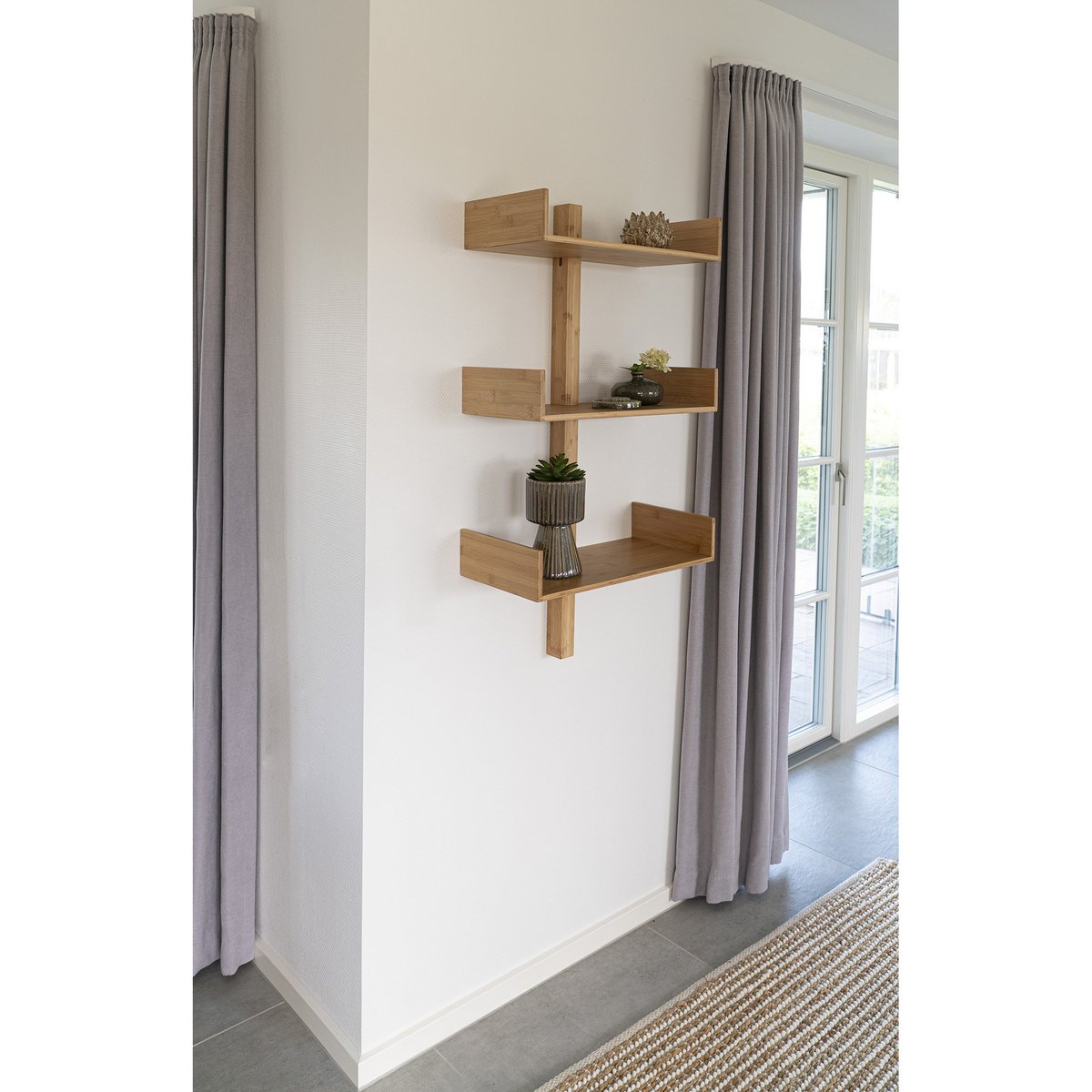 Villa Shelf - Wandplank, bamboe, naturel 50x102 cm