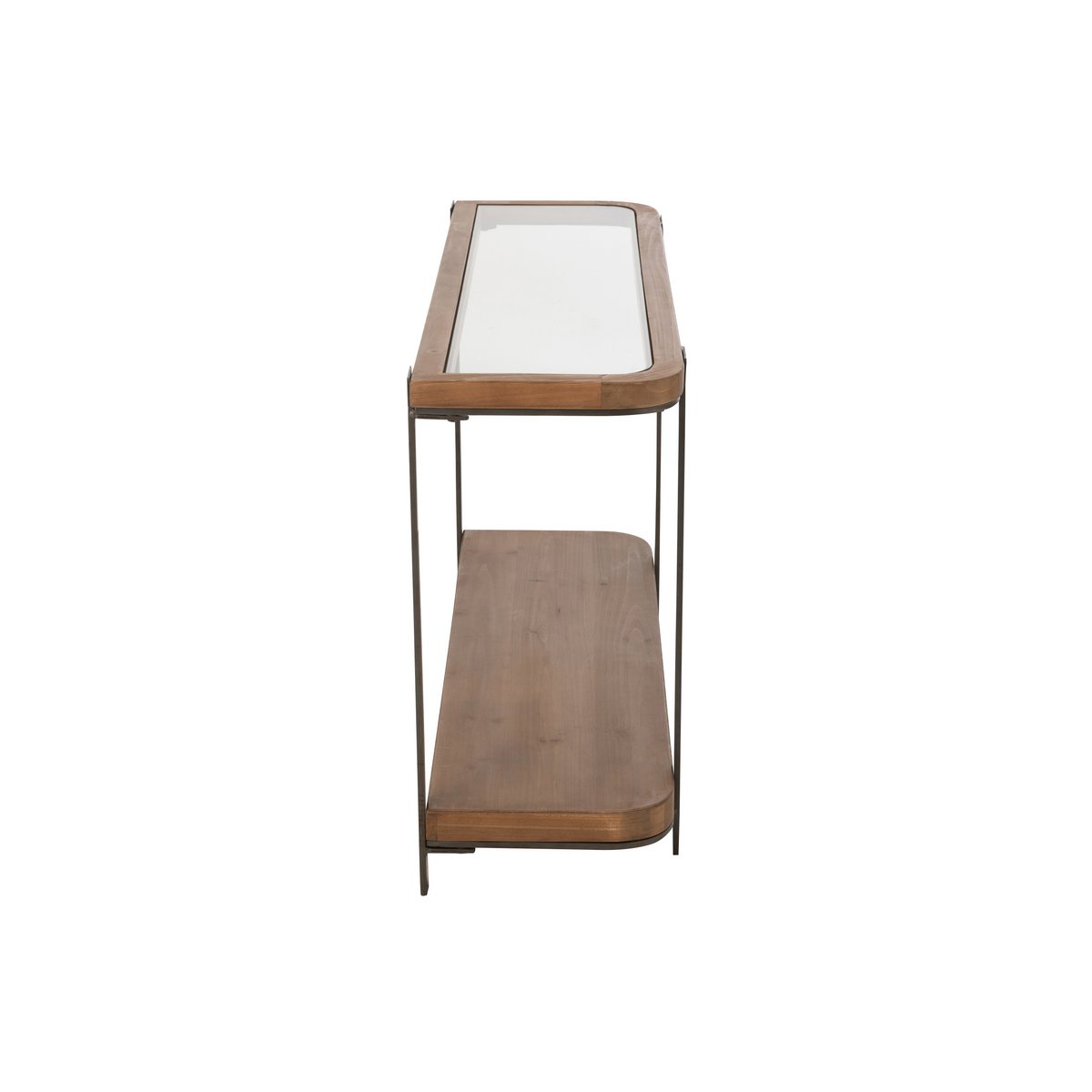 J-Line Console Spar Hout/Glas Naturel/Zwart