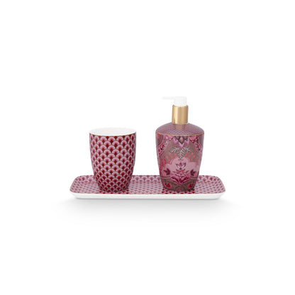 Pip Studio Set 3 Badkameraccessoire Kyoto festival donkerroze