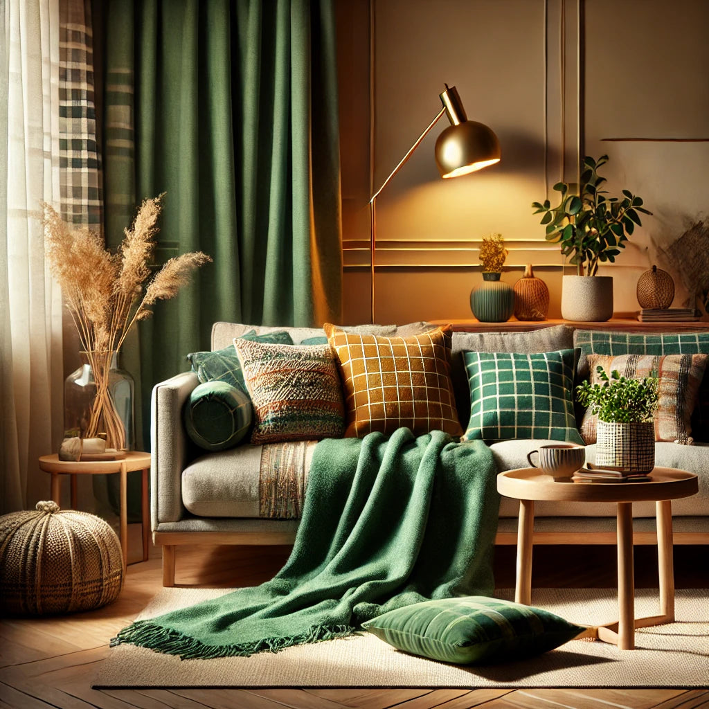 effen groene plaid