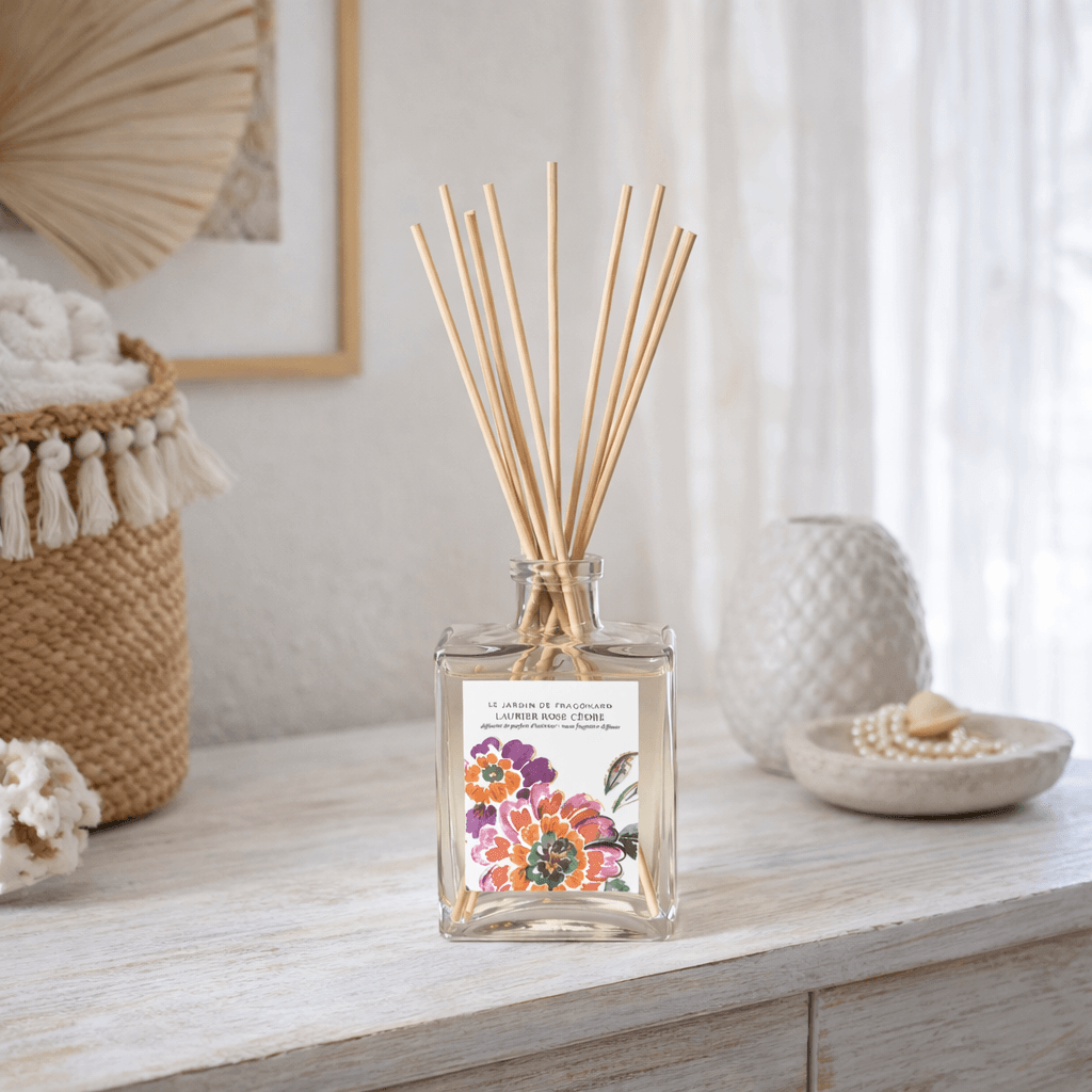 Geurbundel Fragonard Laurier Rose Cèdre Geurkaars en Geurstokjes