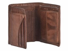 Greenburry Herenportefeuille leder 9x12cm vintage washed kastanjebruin roodbruin