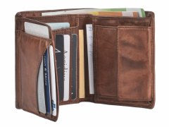 Greenburry Herenportefeuille leder 9x12cm vintage washed kastanjebruin roodbruin