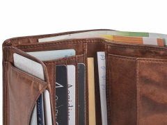 Greenburry Herenportefeuille leder 9x12cm vintage washed kastanjebruin roodbruin