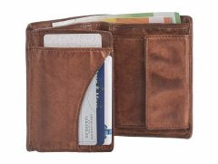 Greenburry Herenportefeuille leder 9x12cm vintage washed kastanjebruin roodbruin