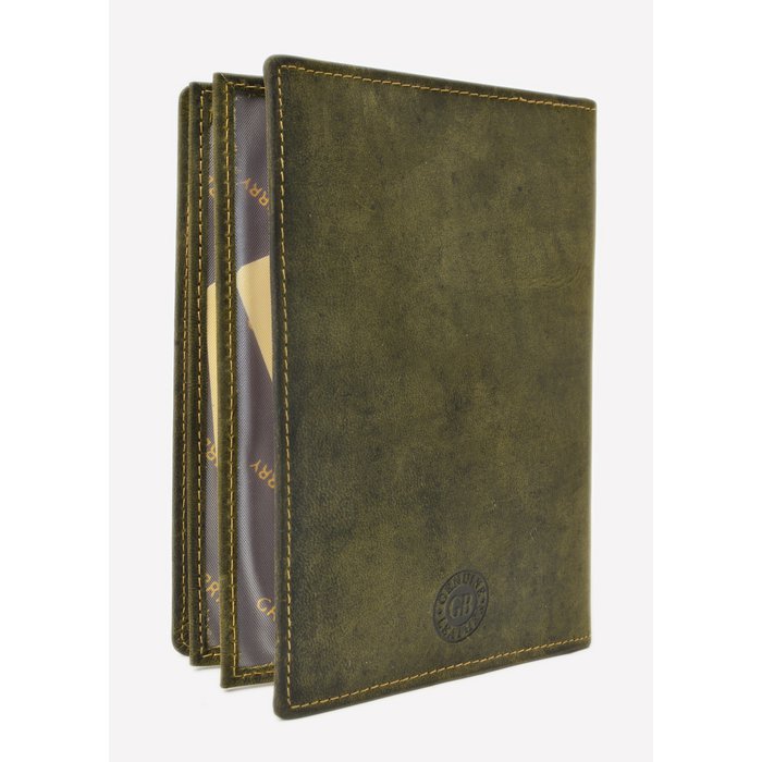 Greenburry Vintage lederen etui – Olijfgroen
