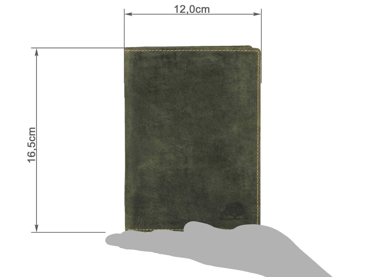 Greenburry Vintage lederen etui – Olijfgroen