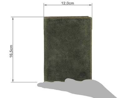 Greenburry Vintage lederen etui – Olijfgroen