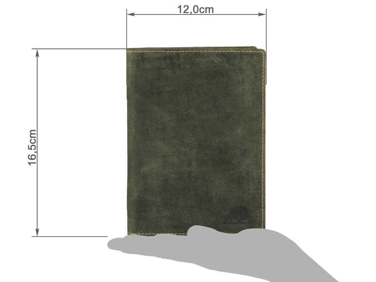 Greenburry Vintage lederen etui – Olijfgroen