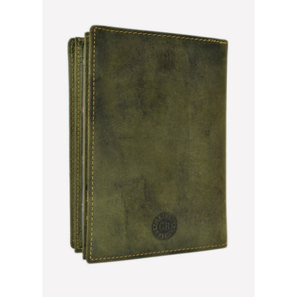 Greenburry Vintage lederen etui met hertenreliëf – Olijfgroen