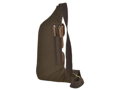 Greenburry Vintage Dubbele Crossbodytas bruin leer