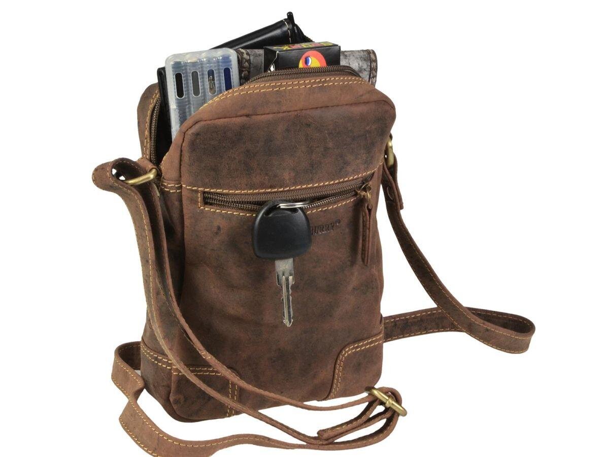 Greenburry Vintage Schoudertas klein bruin leer