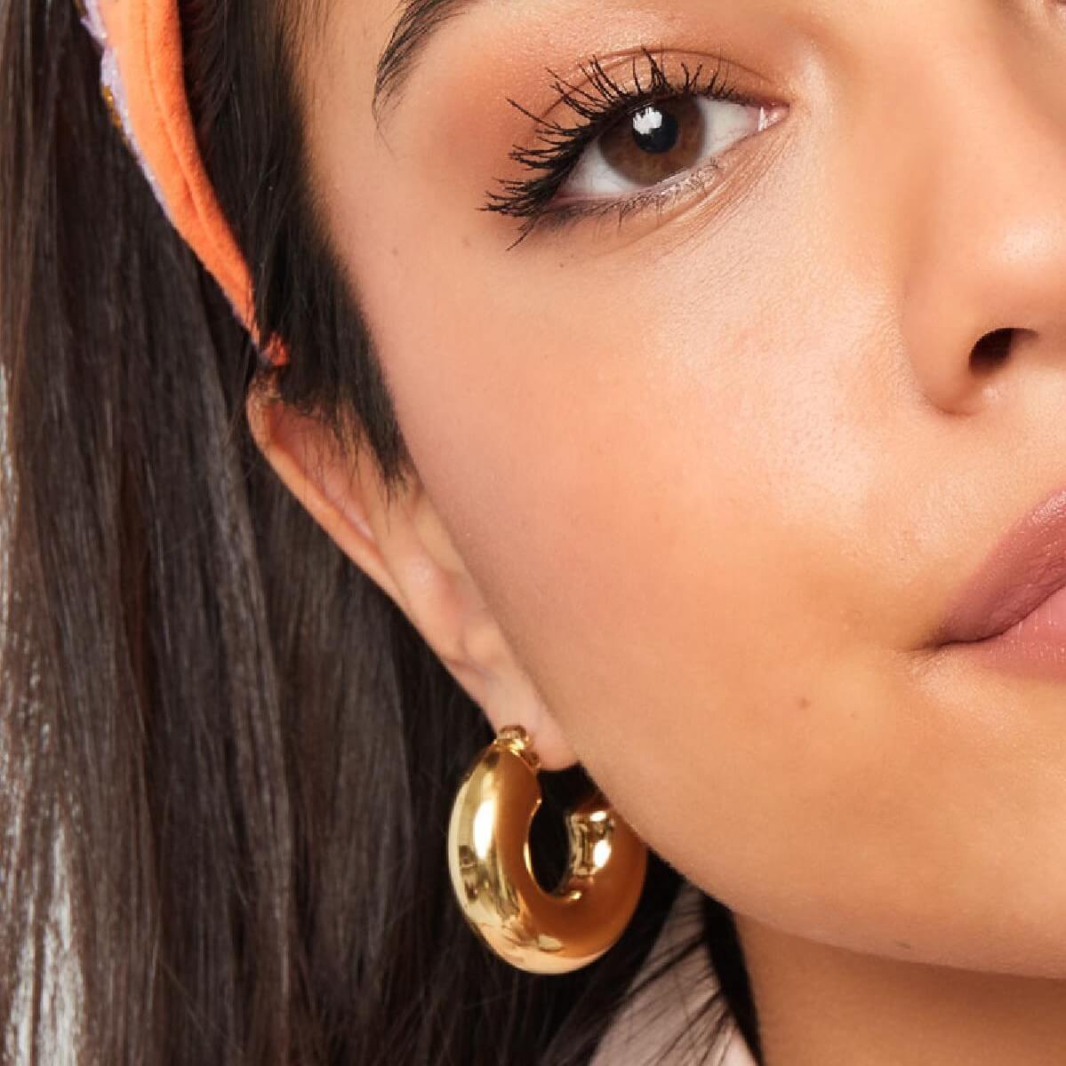 Halfronde oorstekers - roestvrij staal - goudkleurig