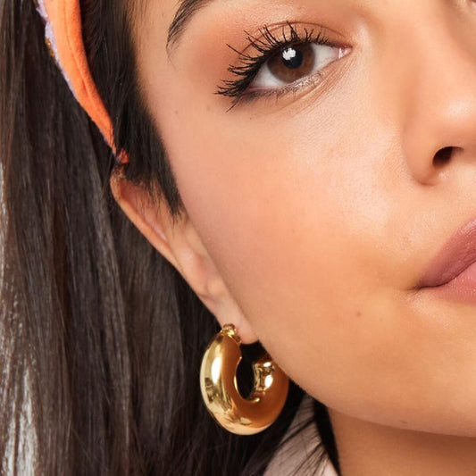 Halfronde oorstekers - roestvrij staal - goudkleurig