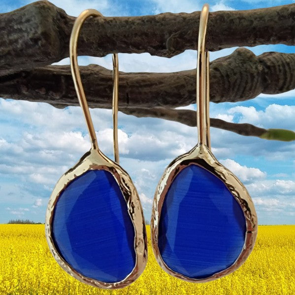 Happy Lona Oorbellen kobalt blauw