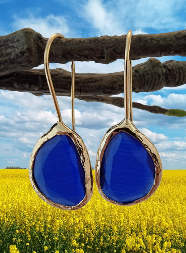 Happy Lona Oorbellen kobalt blauw