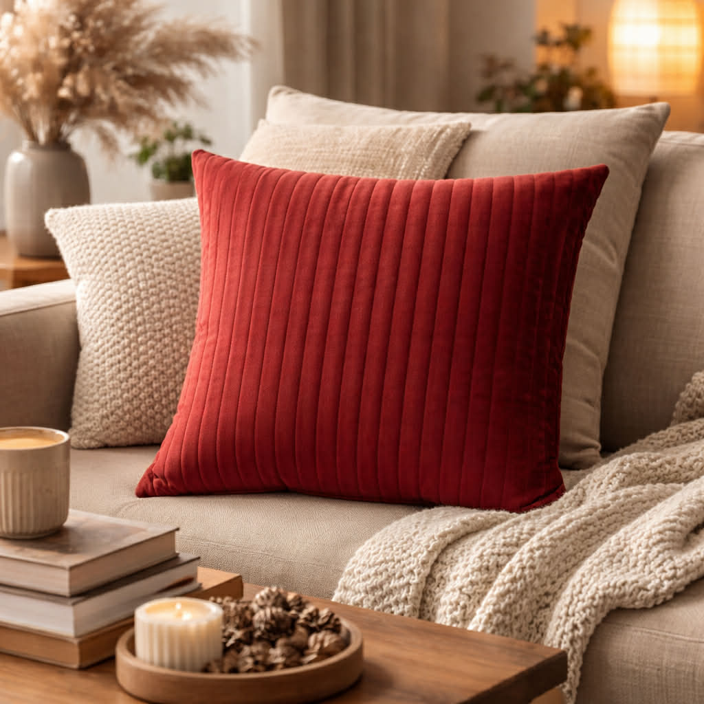 Kussoo Kussen Fluweel Bordeaux 50x50cm