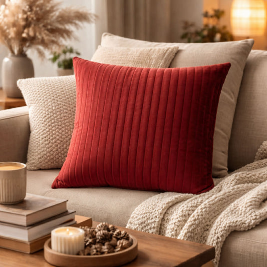 Kussoo Kussen Fluweel Bordeaux 50x50cm