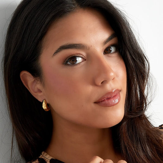 Maanvormige oorbellen - roestvrij staal - goud- en zilverkleurig